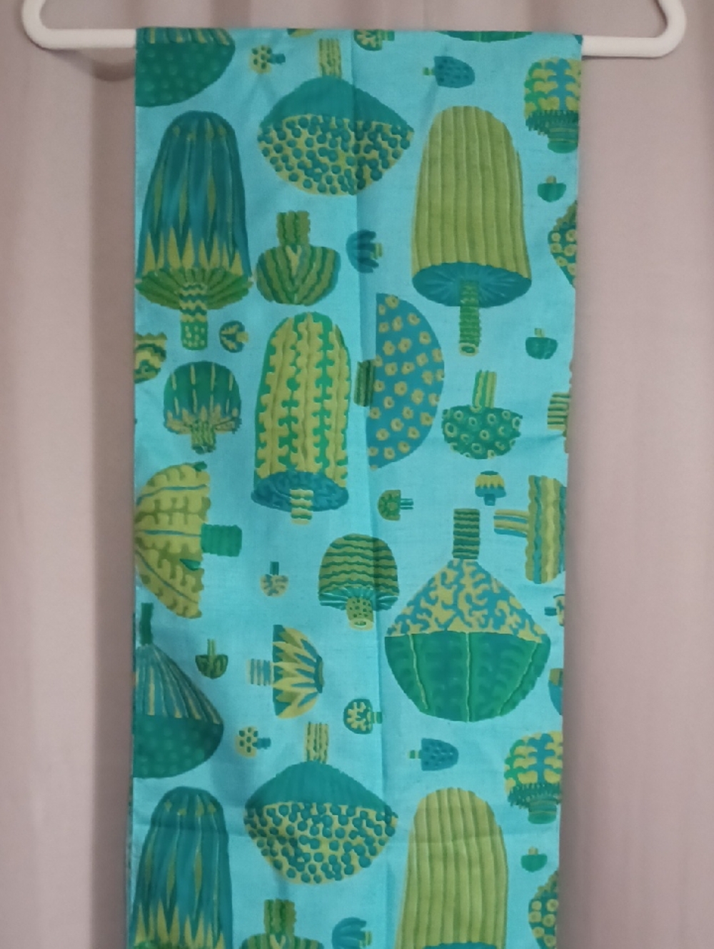 Vintage Thai Silk Scarf Star Of Siam Bangkok Handwoven Mod Botanical 72×12 - Picture 12 of 16